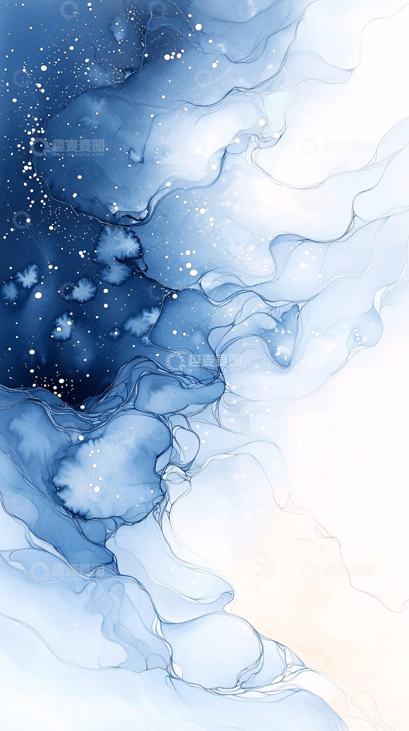 高清大图下载【趣麦麦图】梦幻蓝白渐变抽象艺术背景
