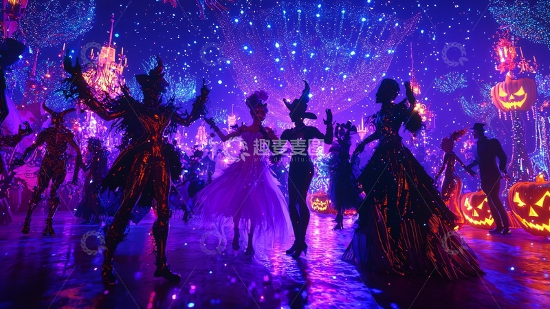 高清大图下载【趣麦麦图】万圣节派对舞会场景