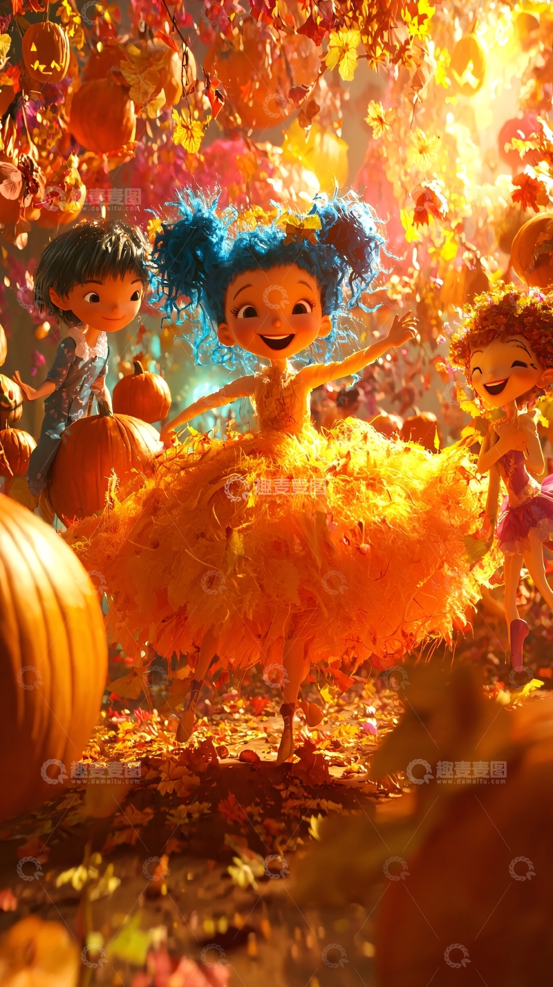 高清大图下载【趣麦麦图】秋日南瓜精灵乐园