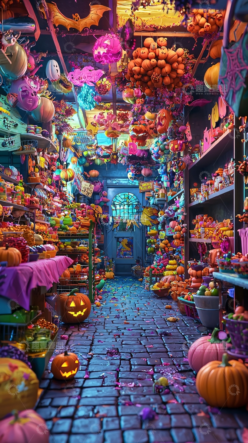 高清大图下载【趣麦麦图】万圣节糖果店
