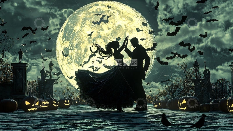 高清大图下载【趣麦麦图】月光下的浪漫舞会