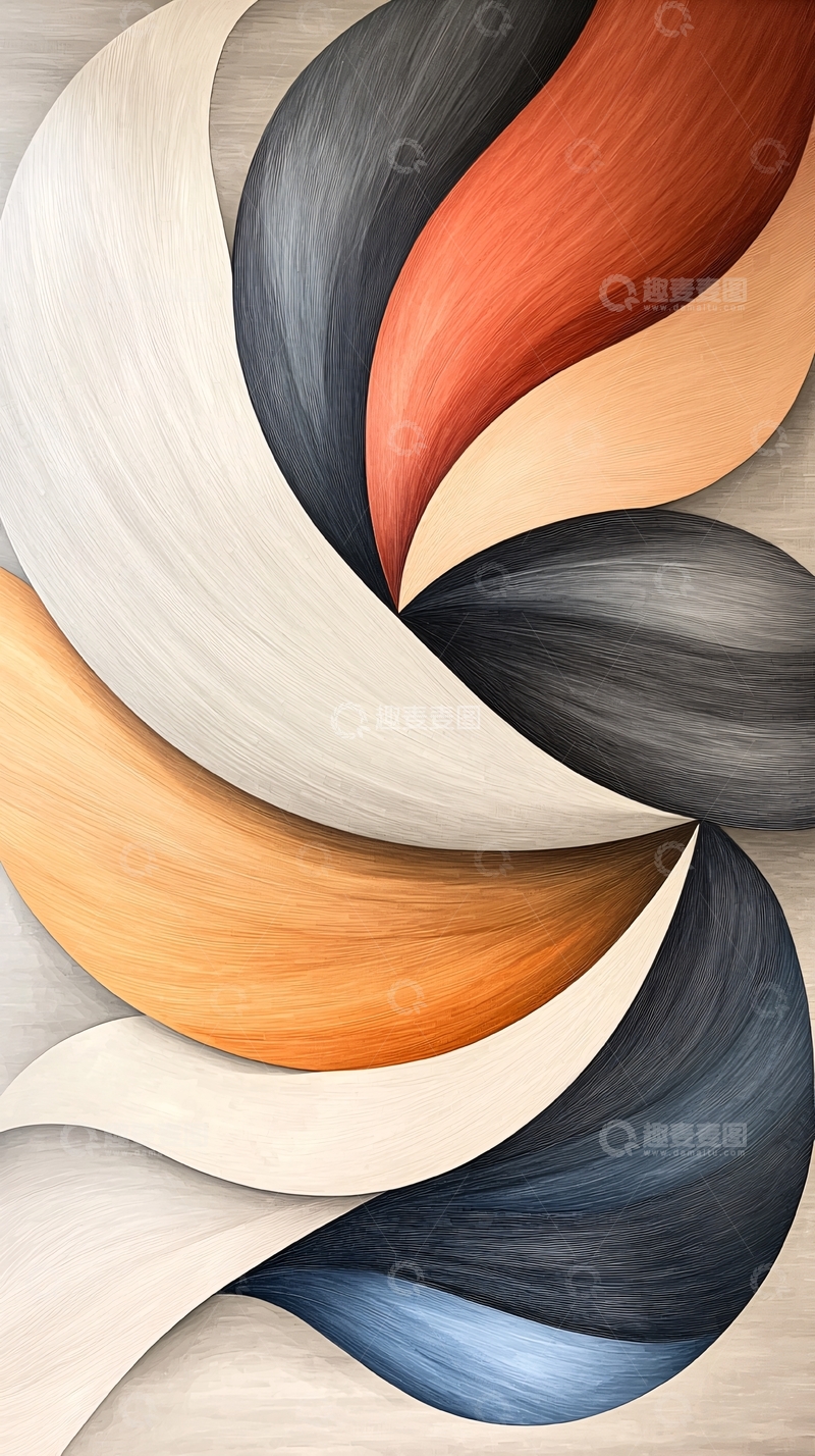 高清大图下载【趣麦麦图】抽象波浪形色彩艺术图案