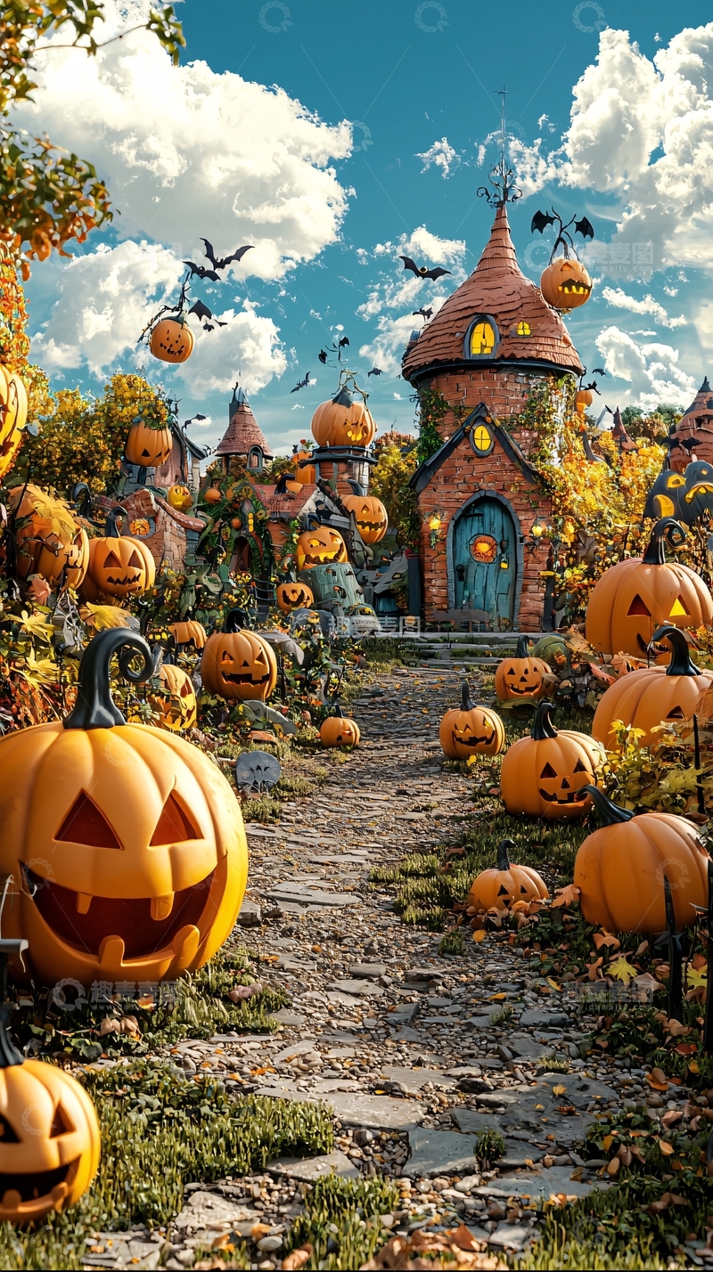 高清大图下载【趣麦麦图】万圣节南瓜城堡