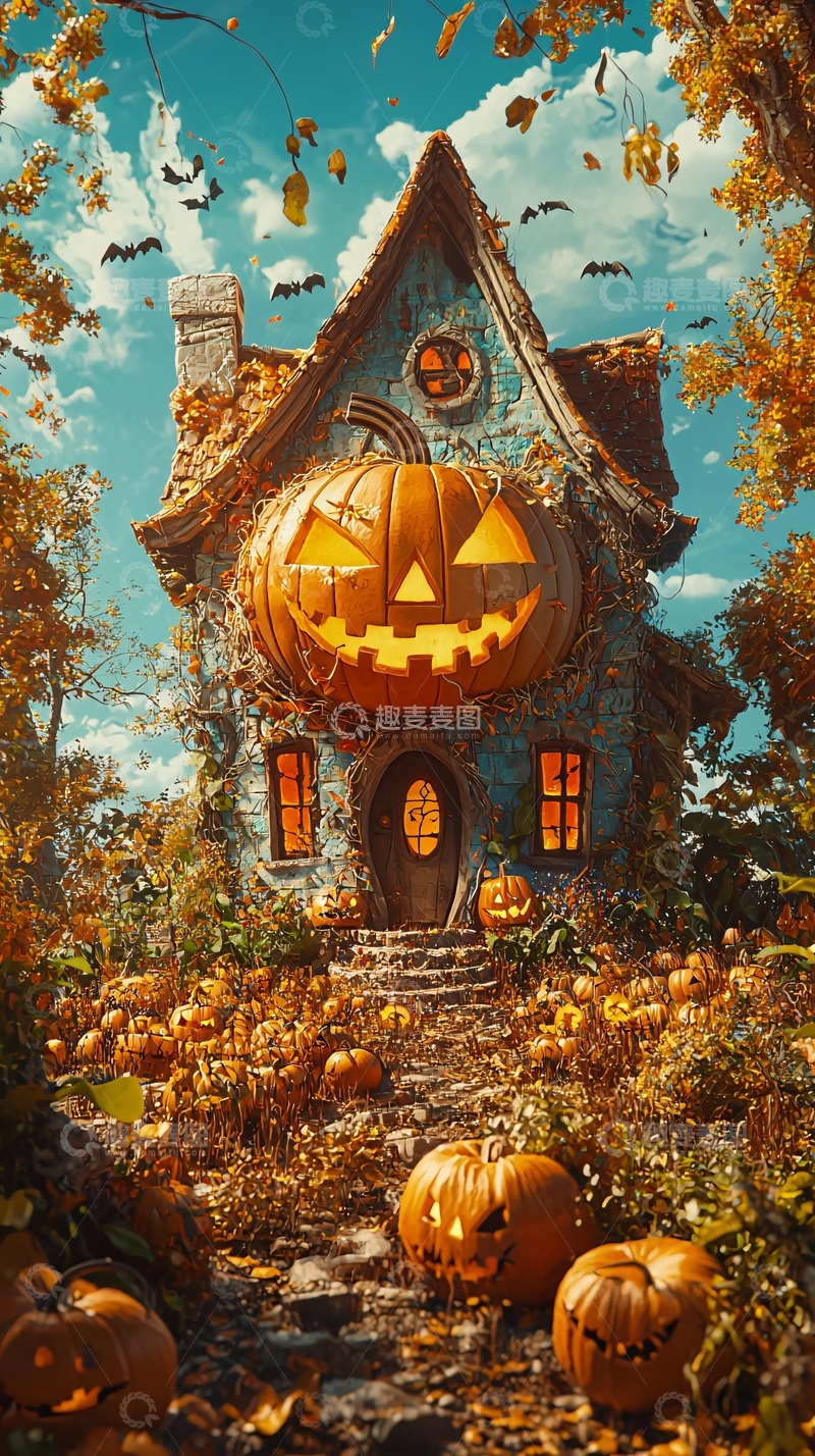 高清大图下载【趣麦麦图】万圣节南瓜屋