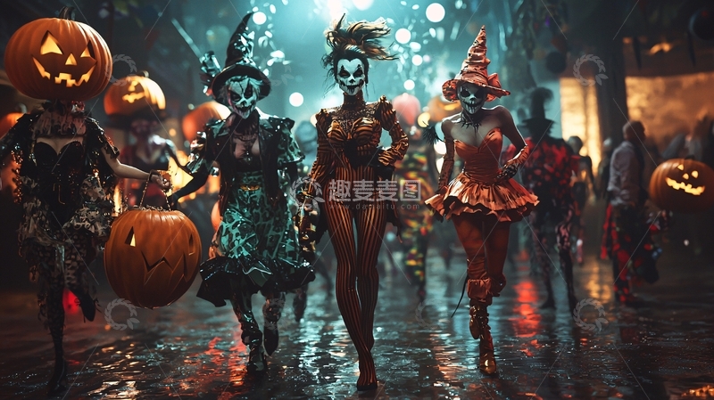 高清大图下载【趣麦麦图】万圣节派对狂欢夜景