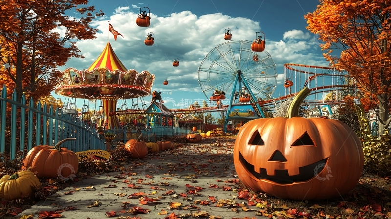 高清大图下载【趣麦麦图】秋日游乐园万圣节主题