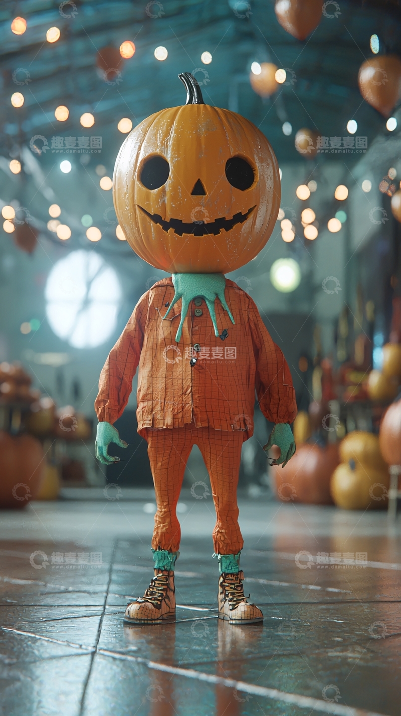 高清大图下载【趣麦麦图】万圣节南瓜头人物