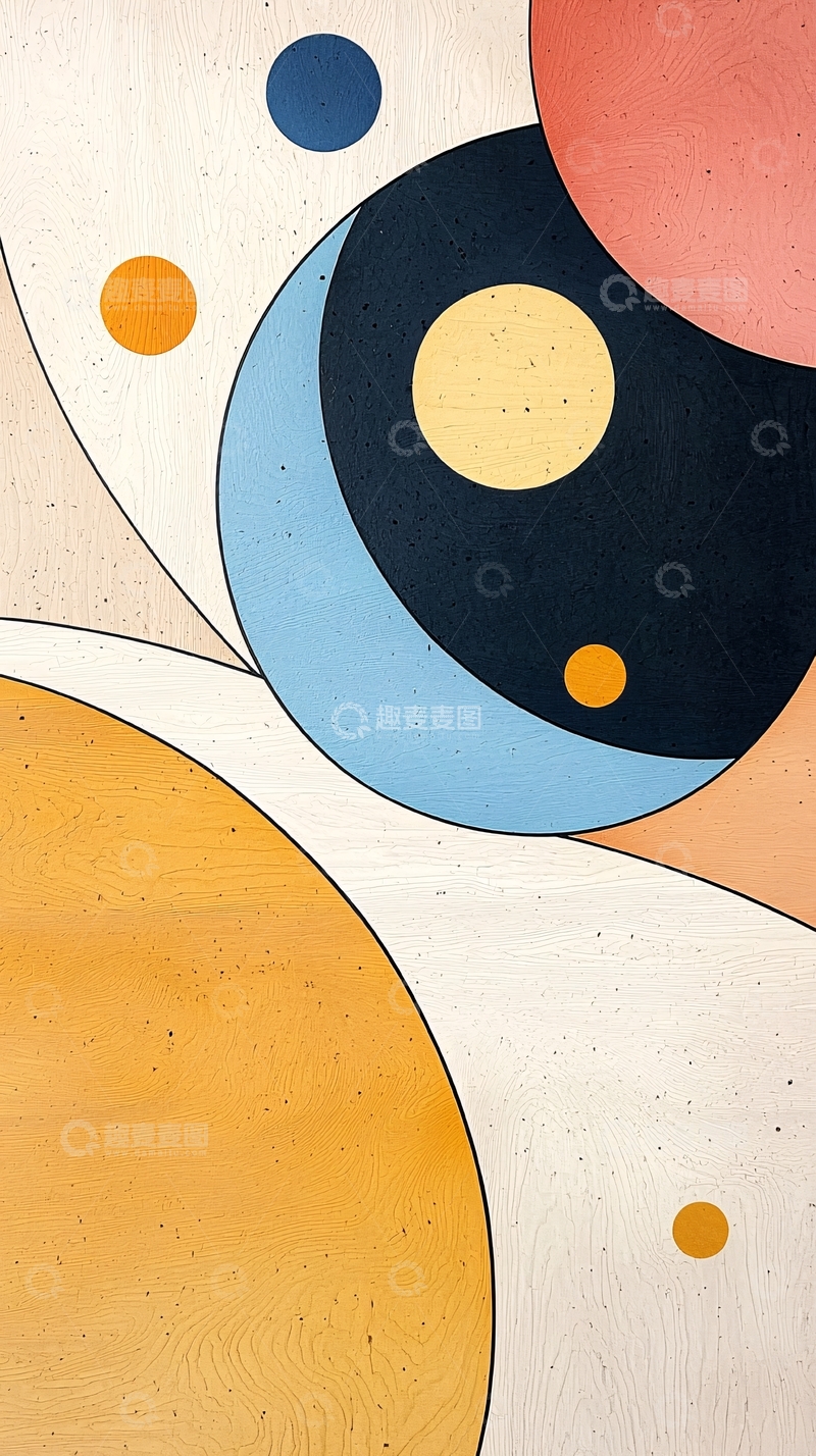 高清大图下载【趣麦麦图】抽象几何圆形艺术背景