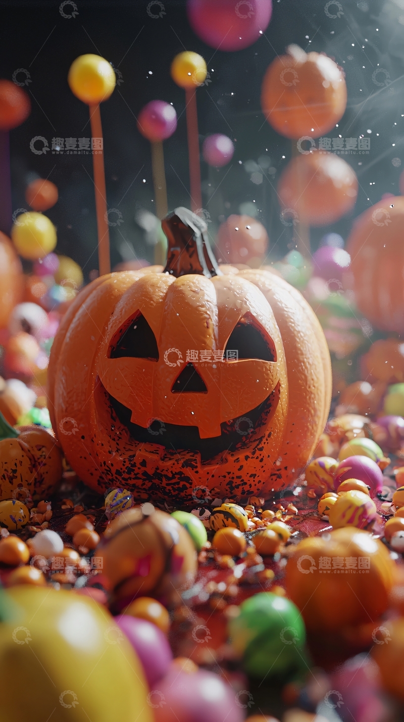 高清大图下载【趣麦麦图】万圣节南瓜糖果场景