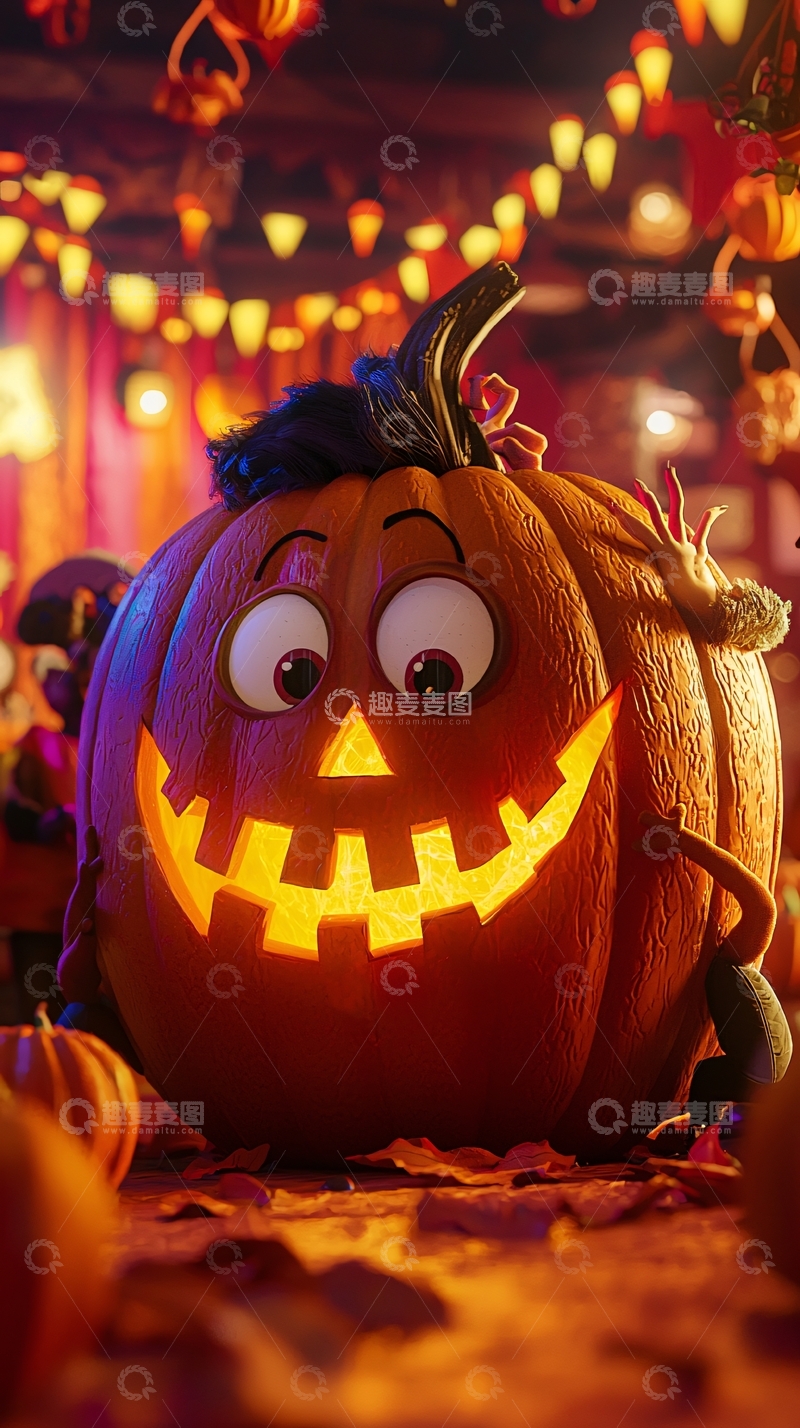 高清大图下载【趣麦麦图】万圣节南瓜灯卡通角色