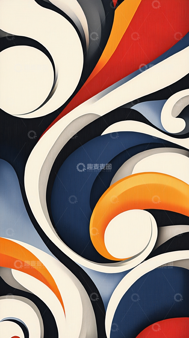 高清大图下载【趣麦麦图】抽象波浪曲线艺术背景