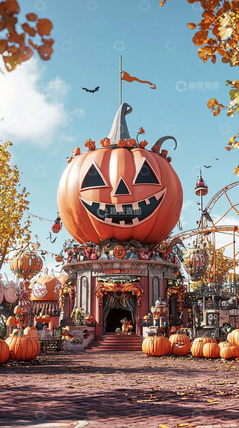 高清大图下载【趣麦麦图】万圣节南瓜主题游乐园