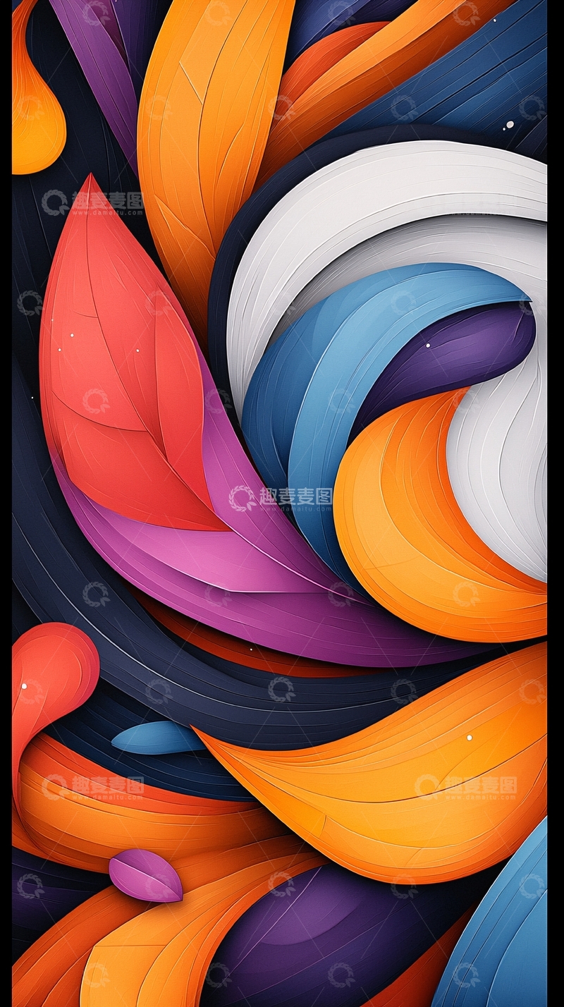 高清大图下载【趣麦麦图】抽象色彩漩涡背景图