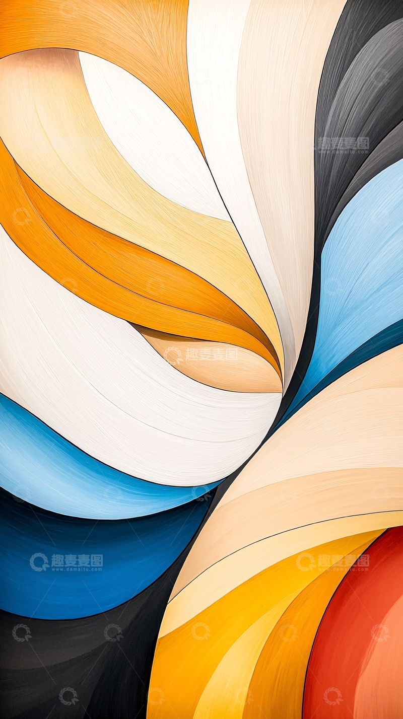 高清大图下载【趣麦麦图】抽象色彩漩涡背景图