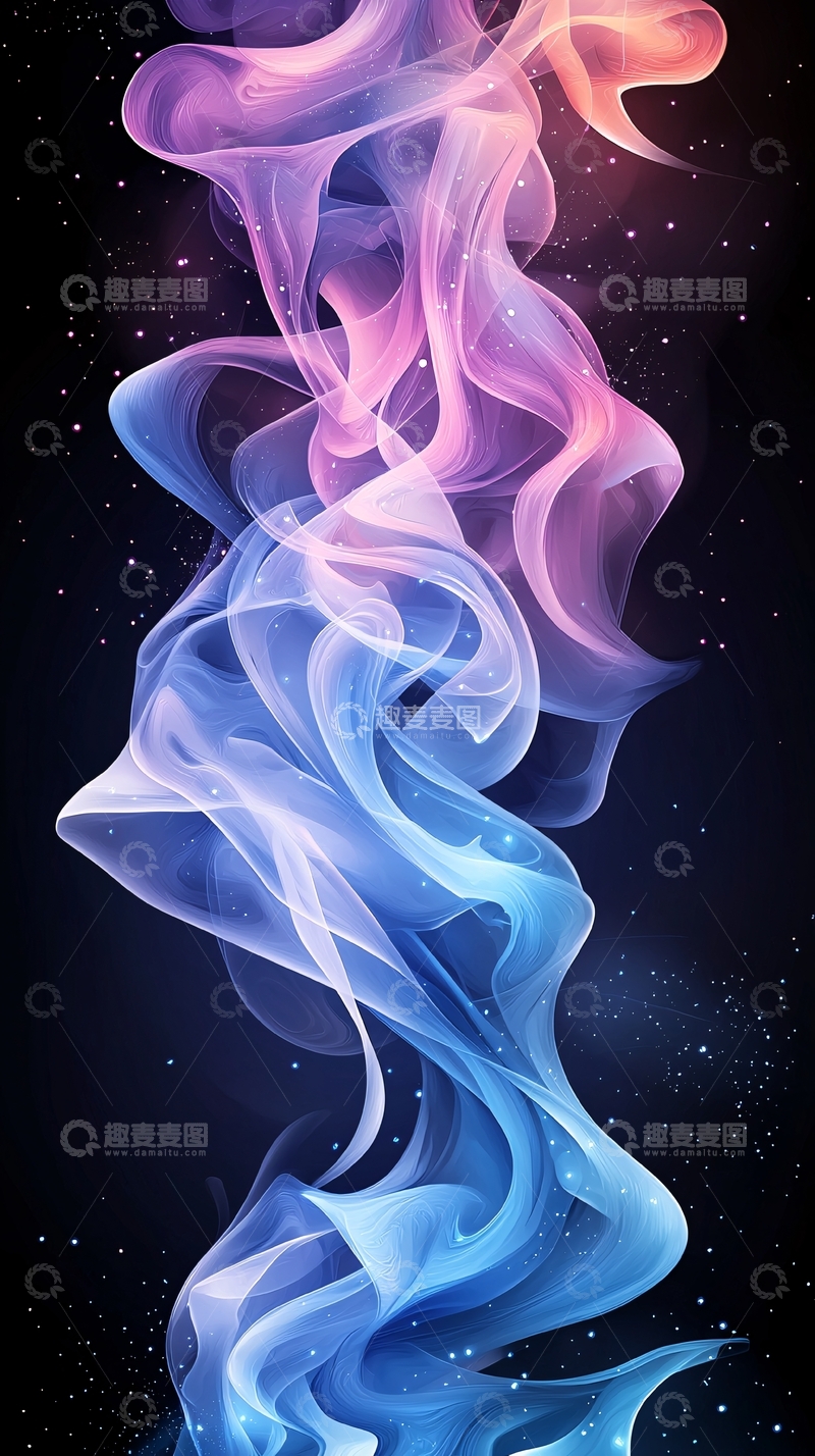 高清大图下载【趣麦麦图】梦幻色彩流动抽象艺术背景