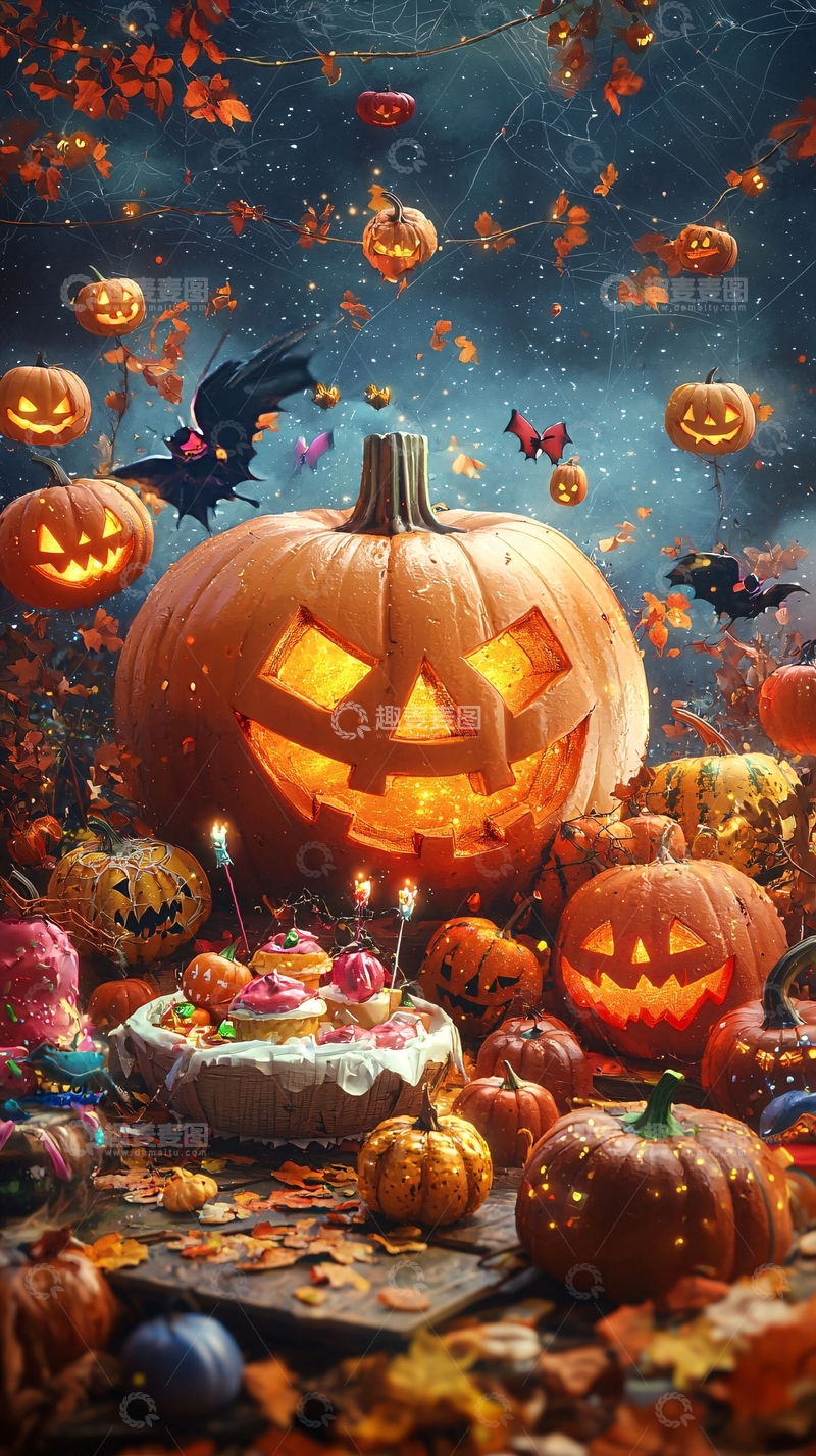高清大图下载【趣麦麦图】万圣节南瓜派对场景