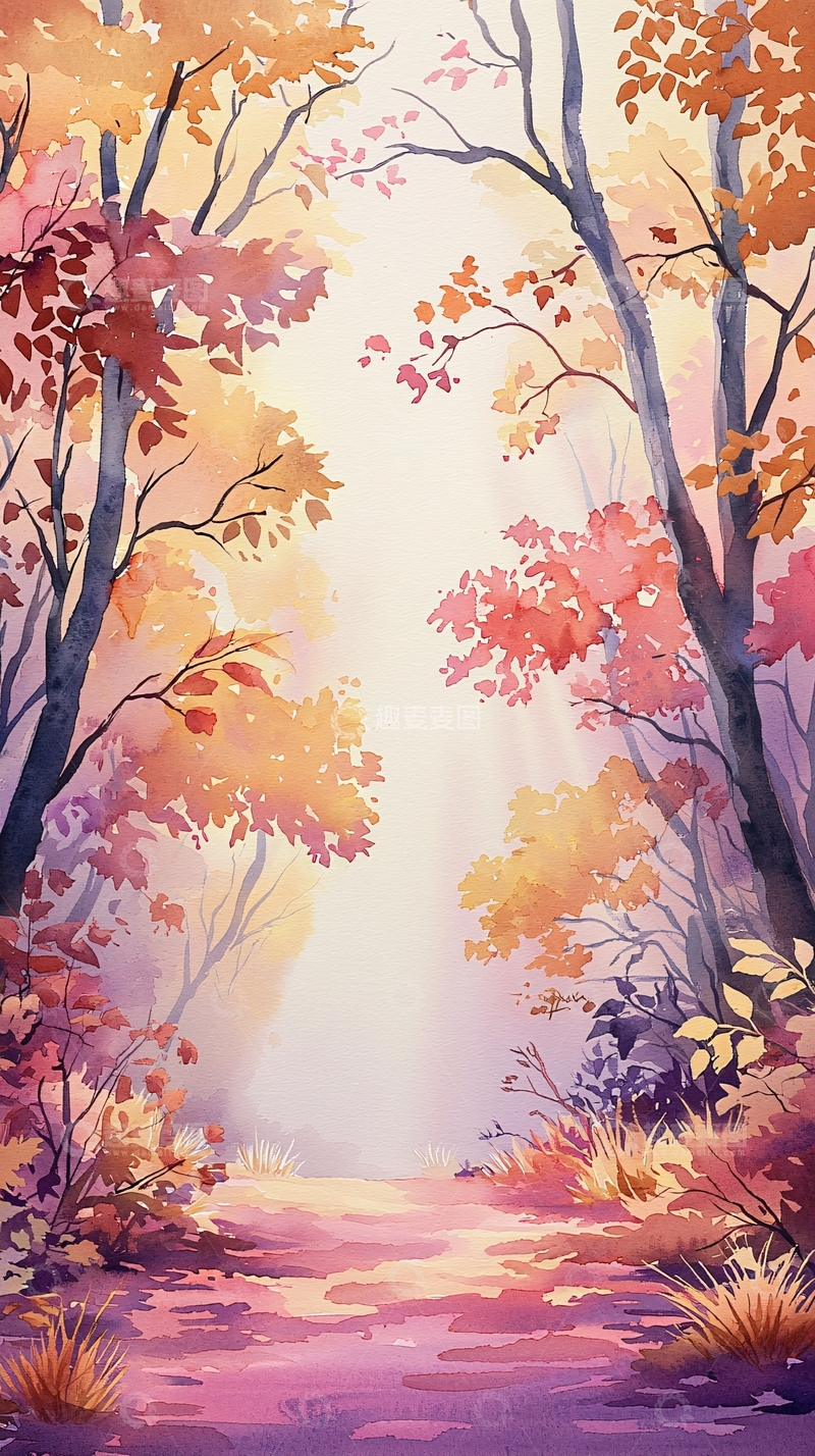 高清大图下载【趣麦麦图】秋日森林小径126