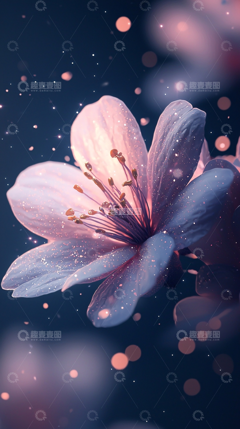 高清大图下载【趣麦麦图】梦幻花瓣飘落背景图