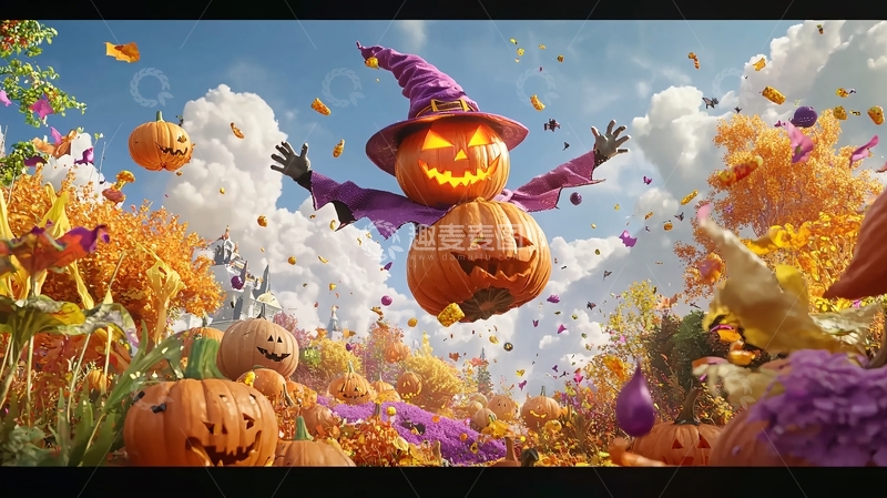 高清大图下载【趣麦麦图】万圣节南瓜派对场景