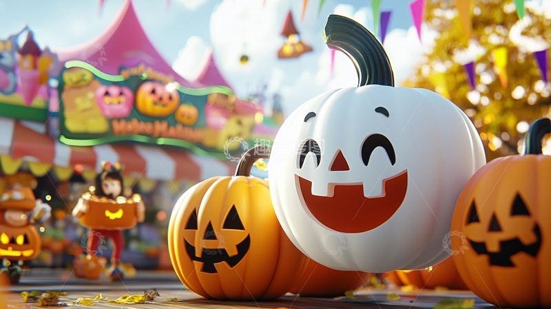 高清大图下载【趣麦麦图】万圣节南瓜派对场景