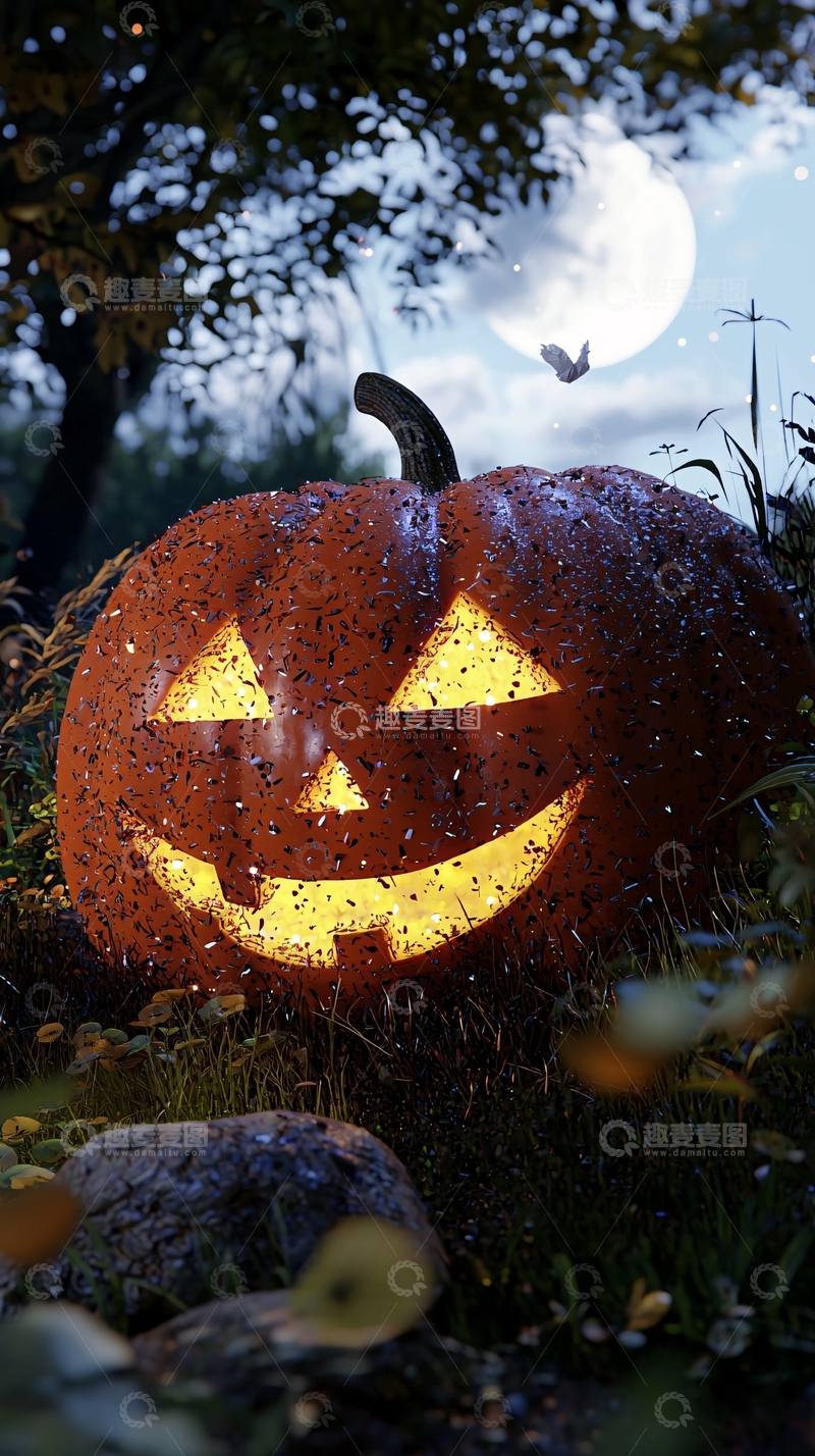 高清大图下载【趣麦麦图】万圣节南瓜灯夜景