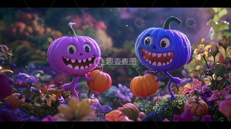 高清大图下载【趣麦麦图】万圣节南瓜怪物乐园