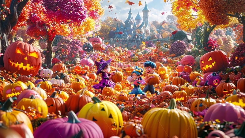 高清大图下载【趣麦麦图】万圣节南瓜乐园