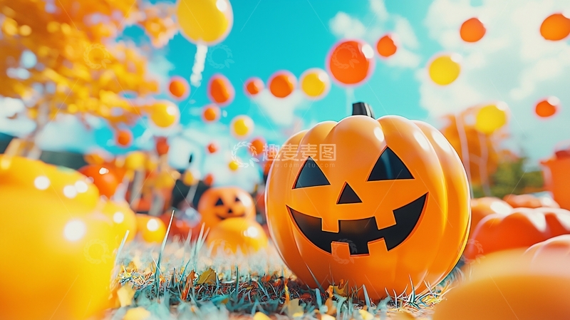 高清大图下载【趣麦麦图】万圣节南瓜灯装饰场景