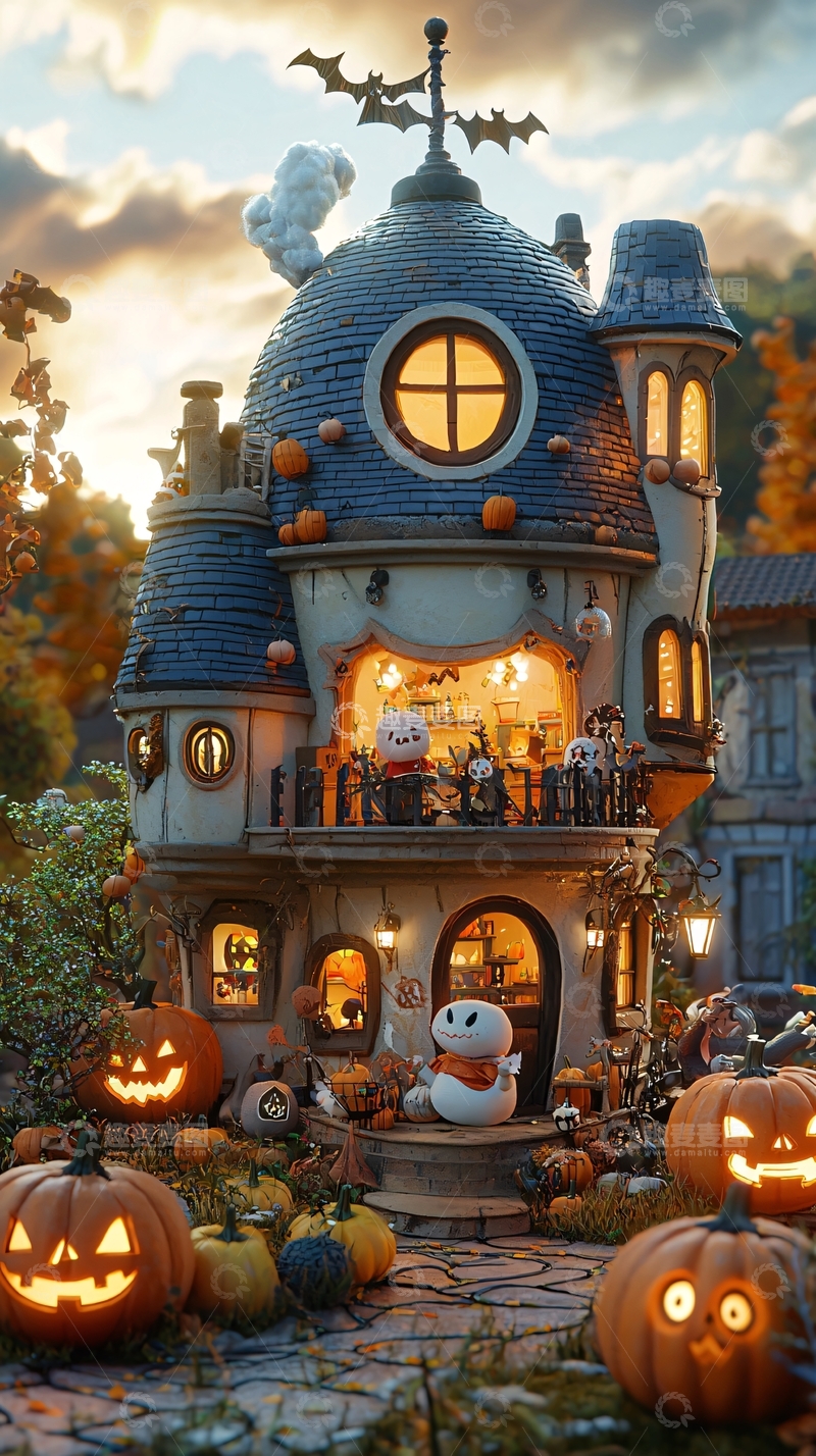 高清大图下载【趣麦麦图】万圣节主题梦幻小屋