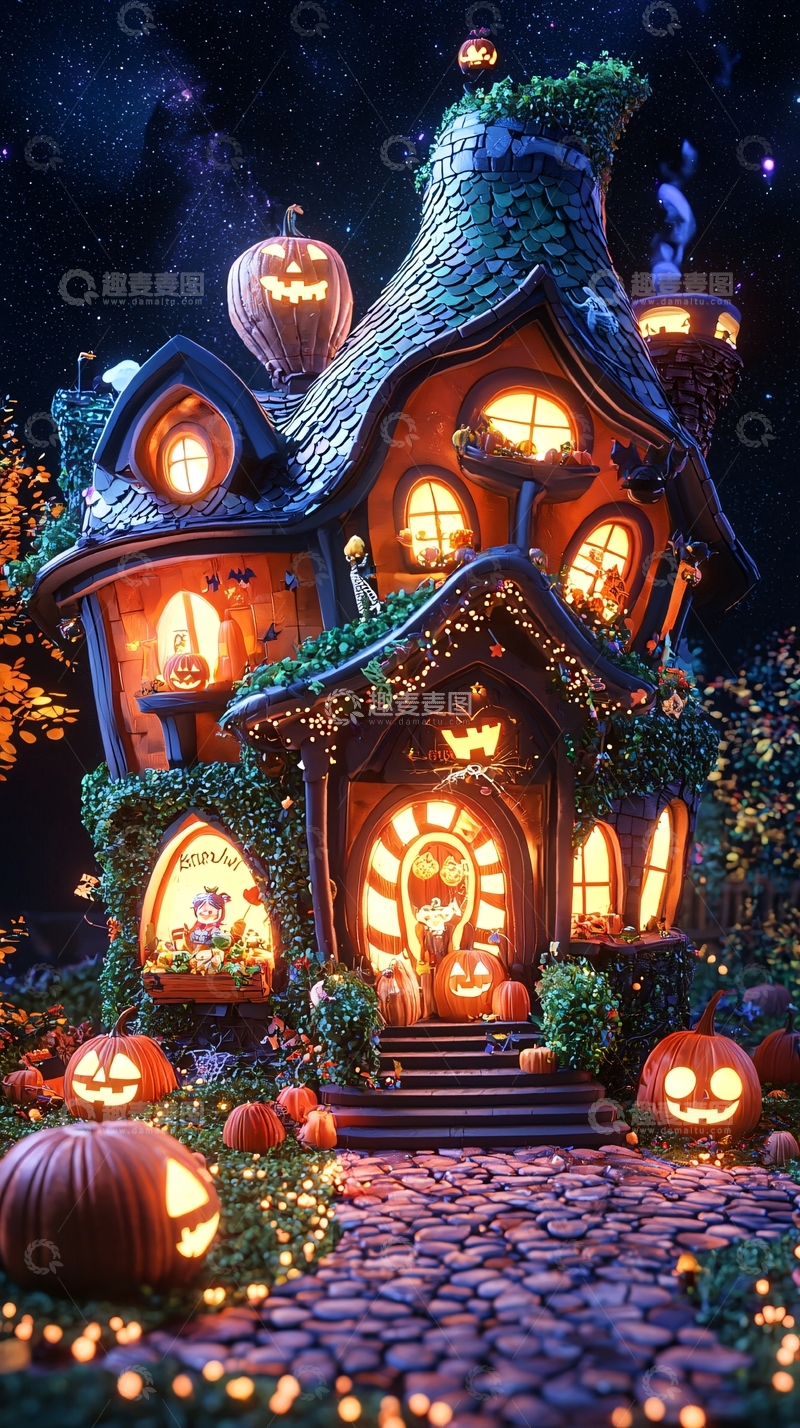 高清大图下载【趣麦麦图】万圣节主题梦幻小屋