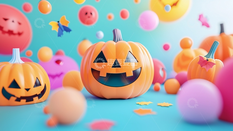 高清大图下载【趣麦麦图】万圣节南瓜派对场景