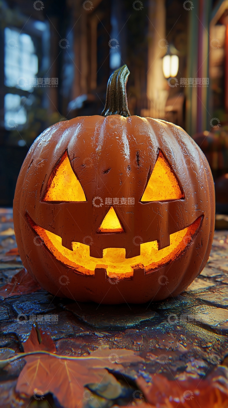 高清大图下载【趣麦麦图】万圣节南瓜灯夜景