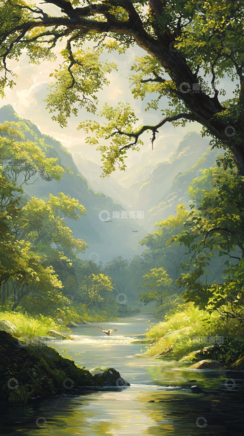 高清大图下载【趣麦麦图】山间小溪自然风光