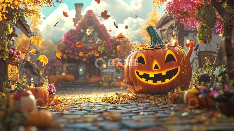 高清大图下载【趣麦麦图】万圣节南瓜小镇