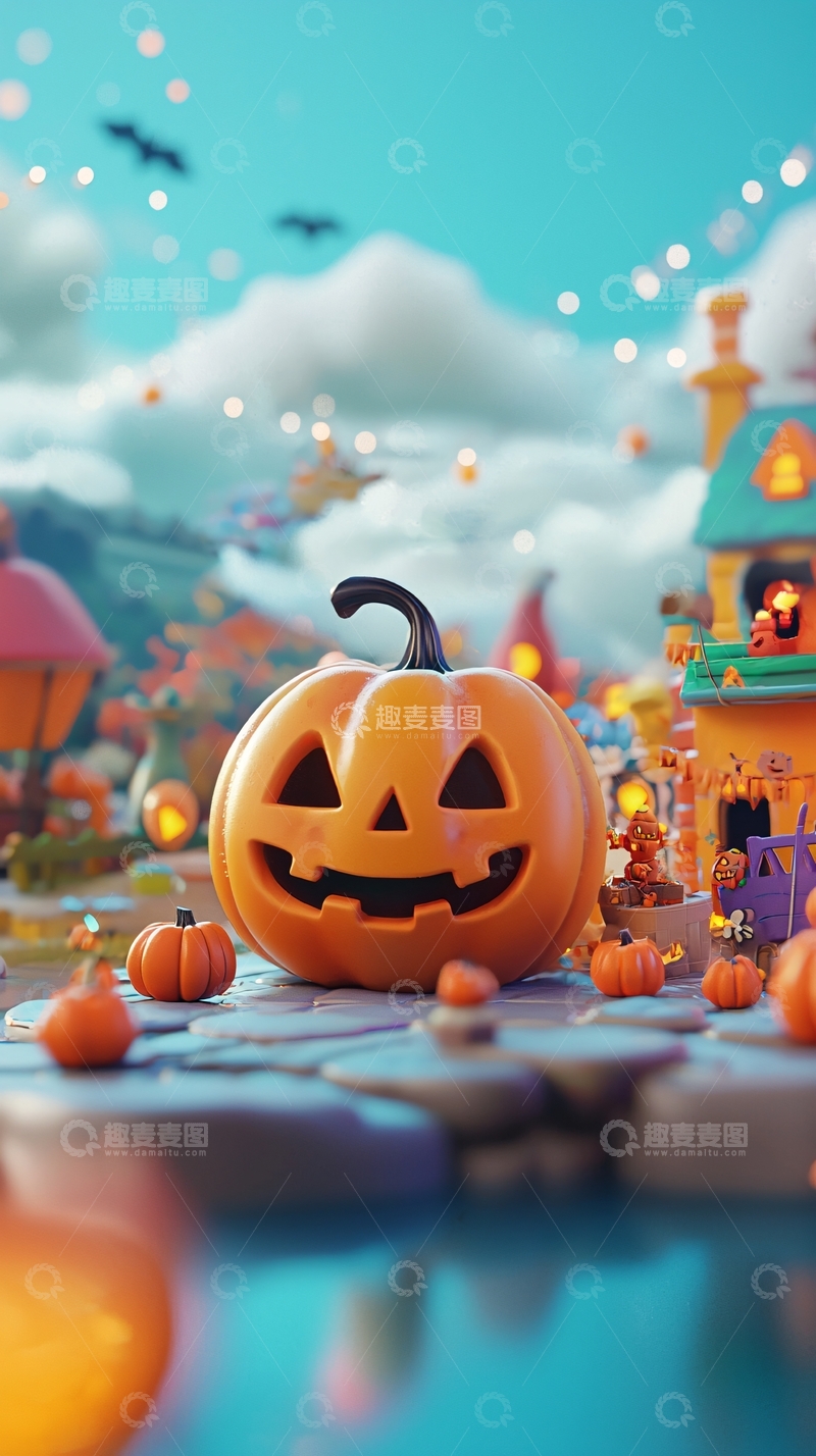 高清大图下载【趣麦麦图】万圣节南瓜灯装饰场景