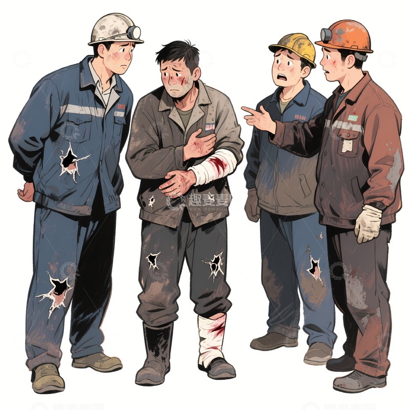 高清大图下载【趣麦麦图】卡通煤矿工人4