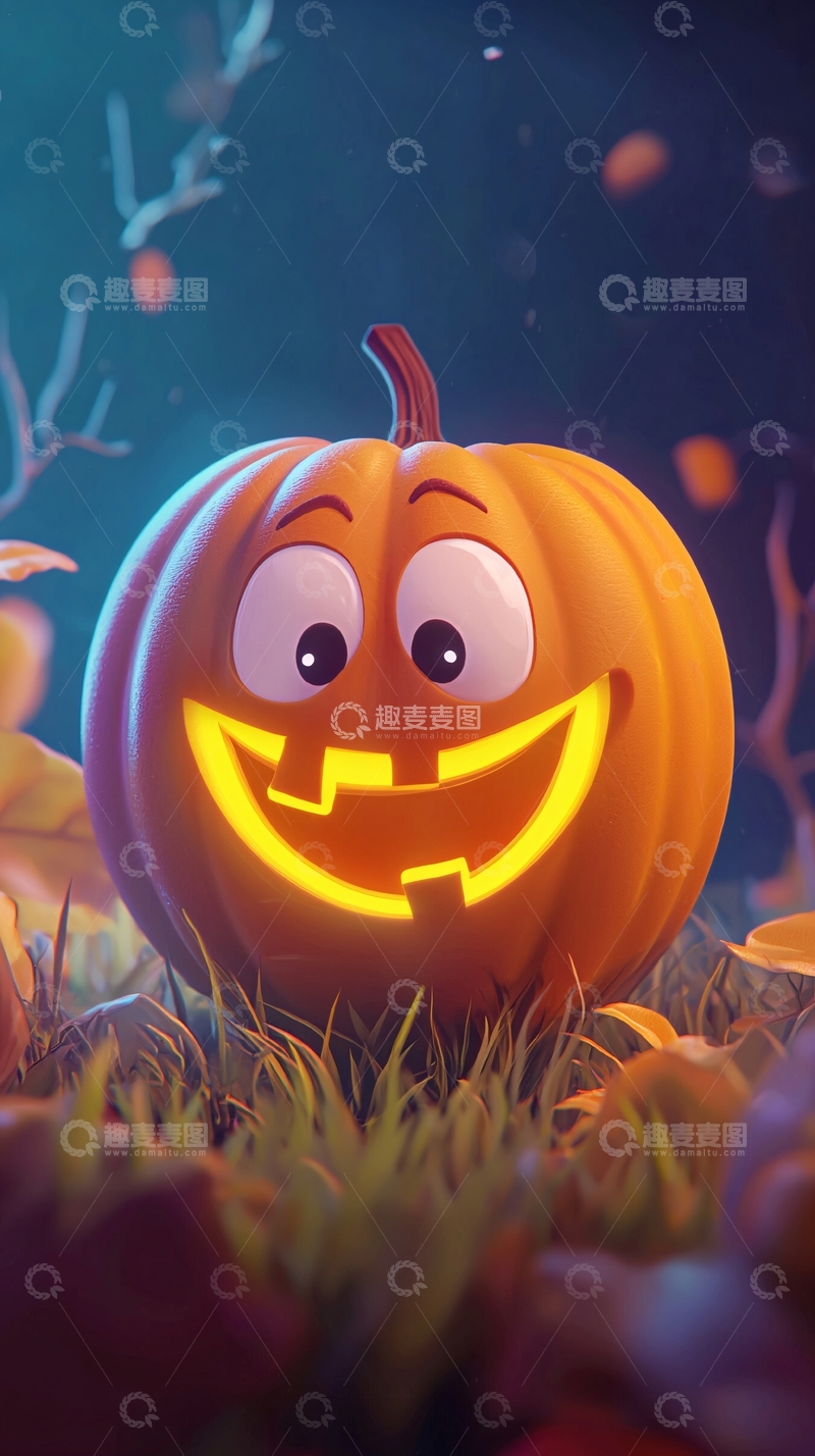高清大图下载【趣麦麦图】万圣节南瓜灯背景图