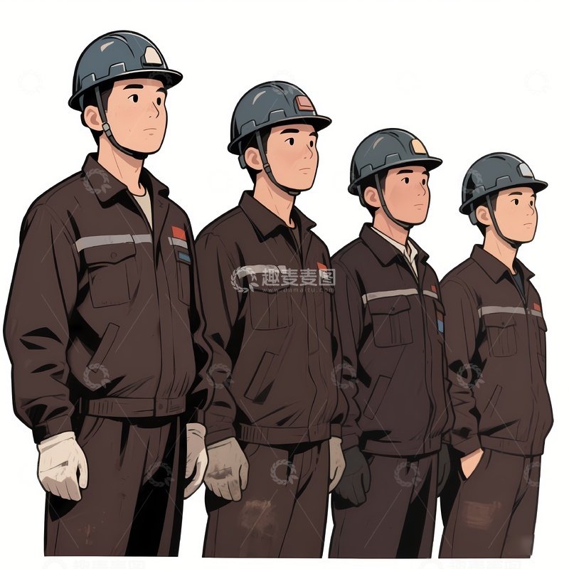 高清大图下载【趣麦麦图】卡通煤矿工人1