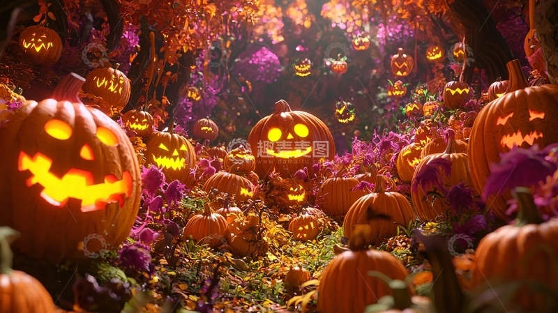 高清大图下载【趣麦麦图】万圣节南瓜森林