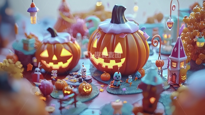 高清大图下载【趣麦麦图】万圣节南瓜灯场景