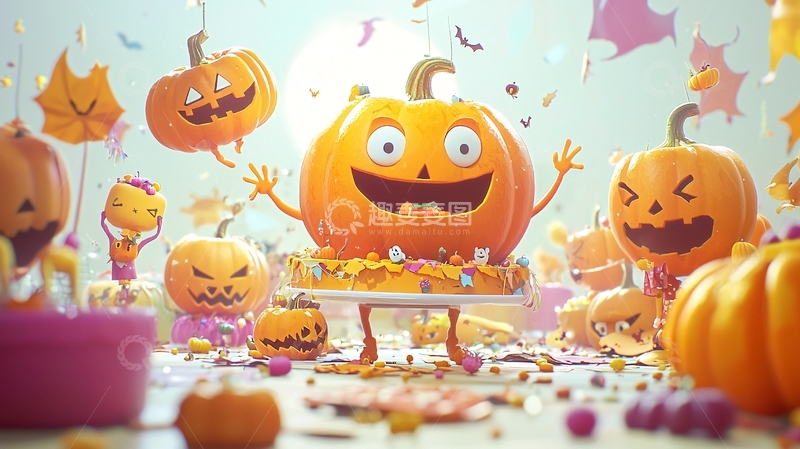 高清大图下载【趣麦麦图】万圣节南瓜派对场景