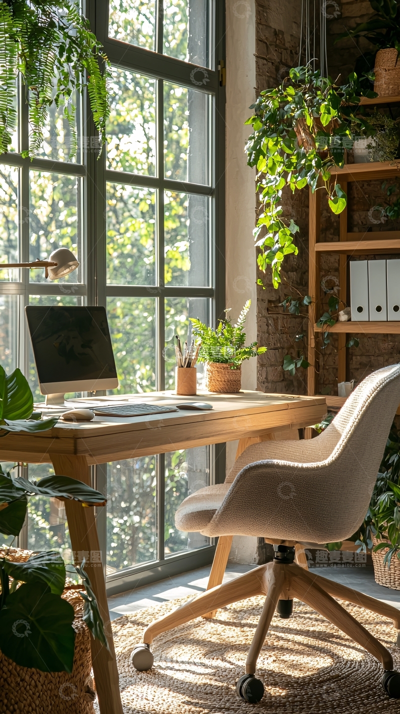 高清大图下载【趣麦麦图】自然光下的温馨办公桌