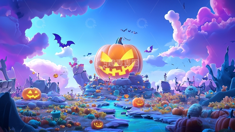 高清大图下载【趣麦麦图】万圣节南瓜乐园