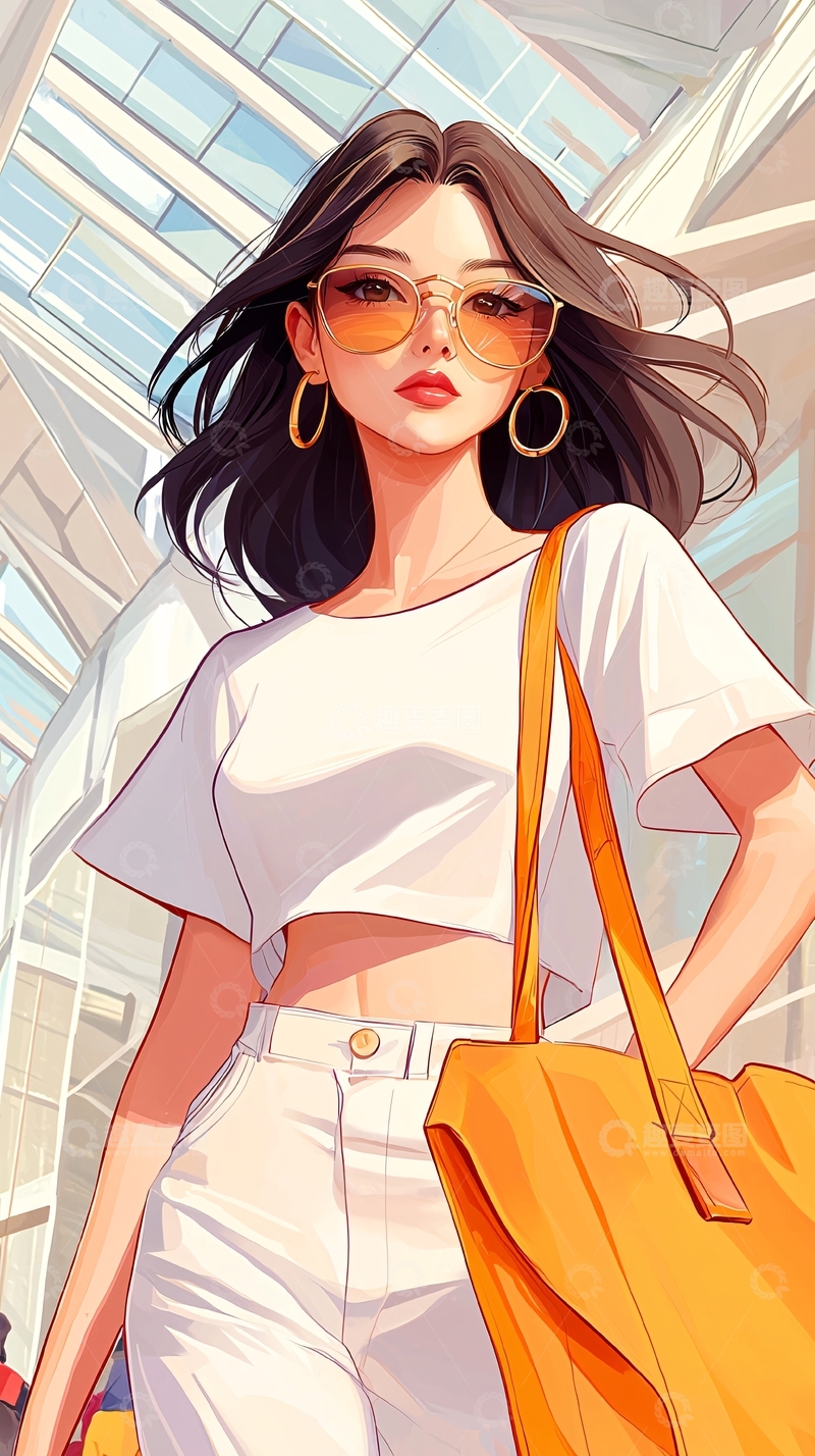 高清大图下载【趣麦麦图】时尚潮流女性街拍图