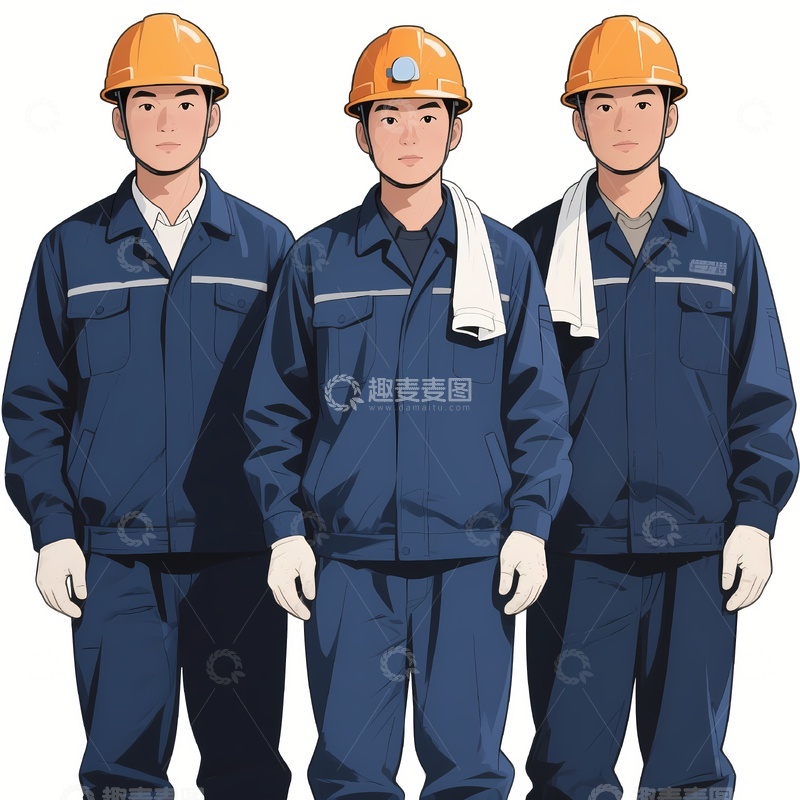 高清大图下载【趣麦麦图】卡通煤矿工人