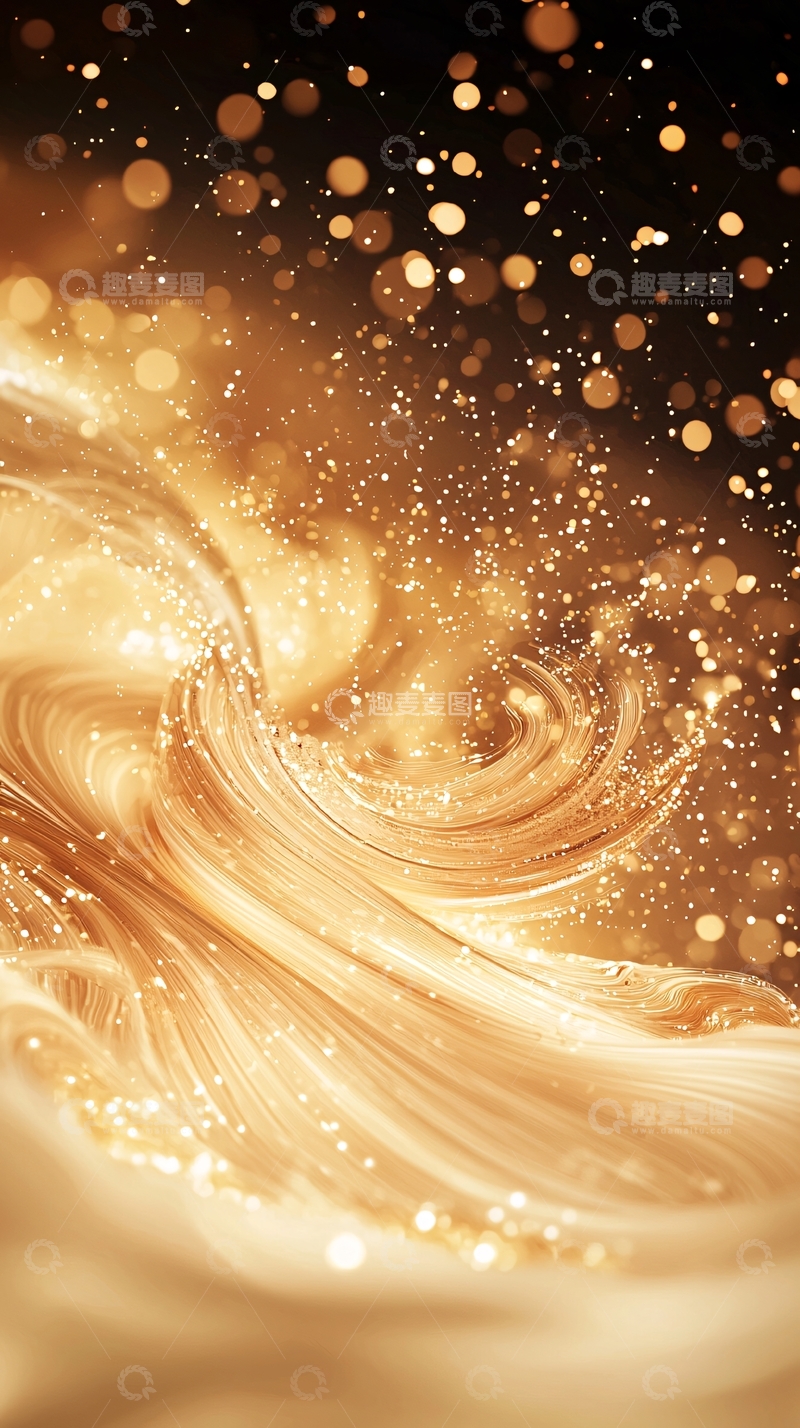 高清大图下载【趣麦麦图】金色光晕流动背景