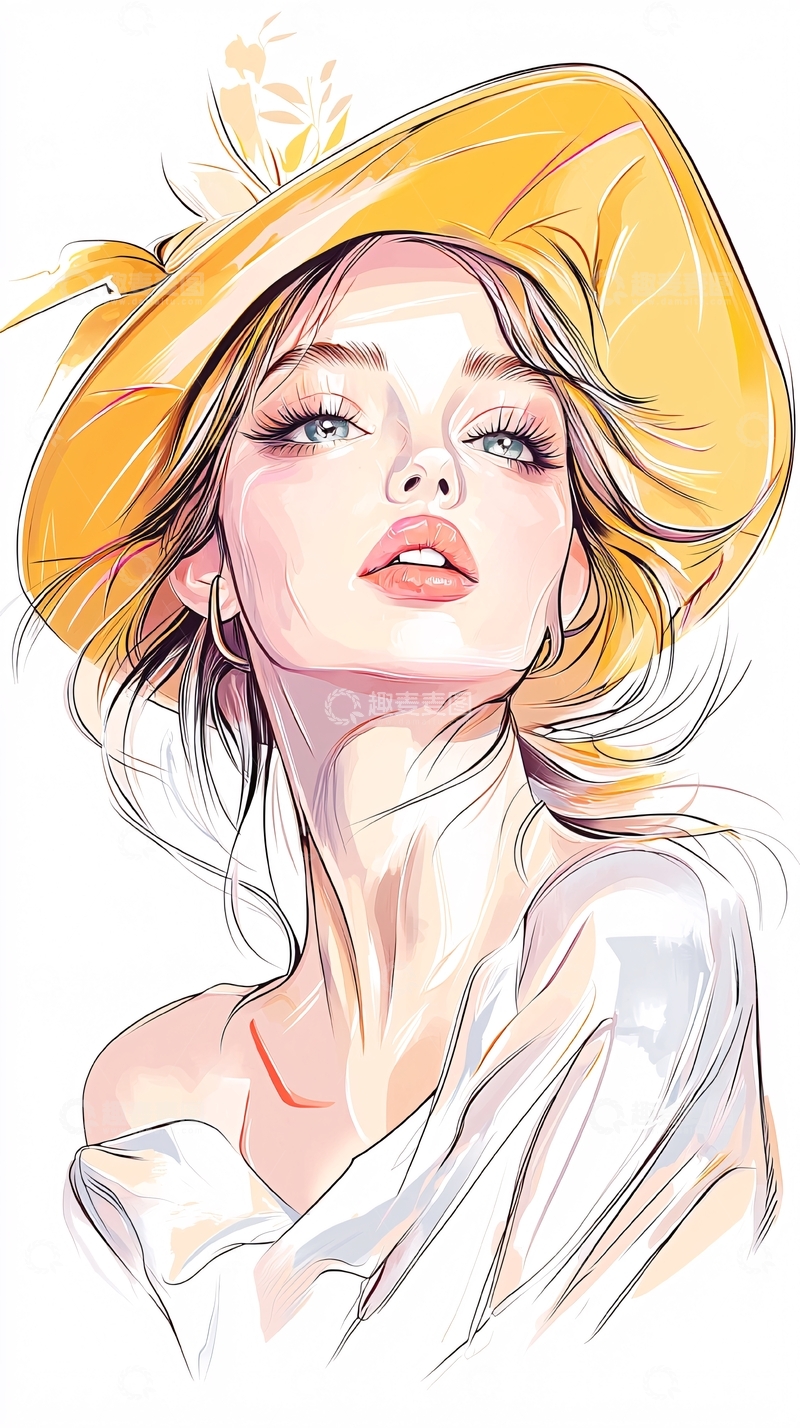 高清大图下载【趣麦麦图】夏日时尚女性插画