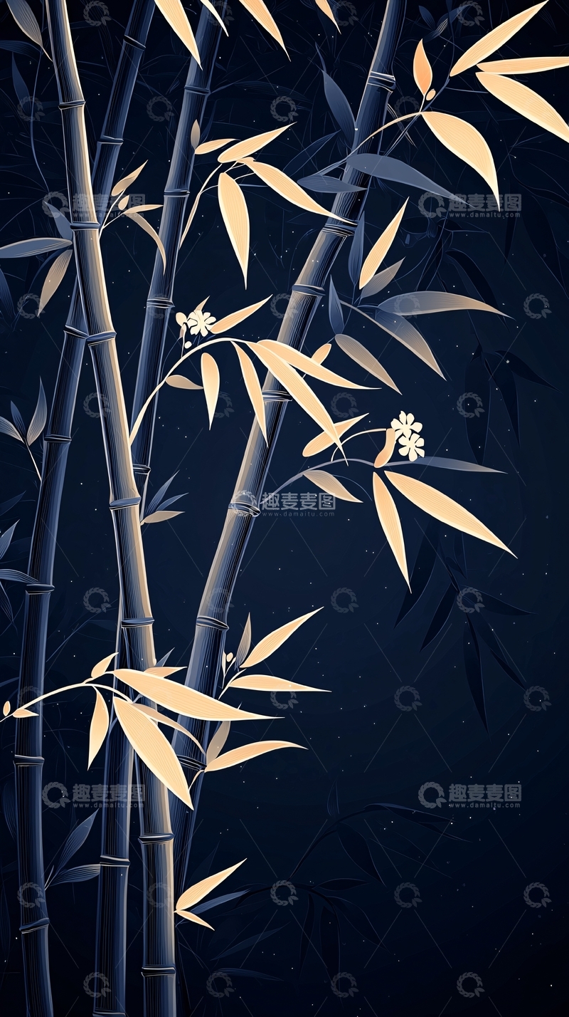 高清大图下载【趣麦麦图】夜色中的竹林
