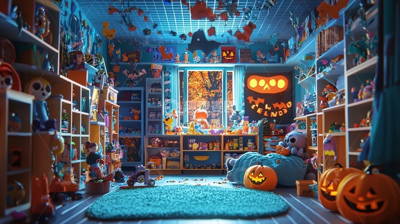 高清大图下载【趣麦麦图】万圣节主题儿童房间装饰