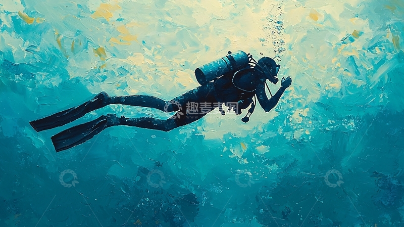 高清大图下载【趣麦麦图】水粉风的深海探索